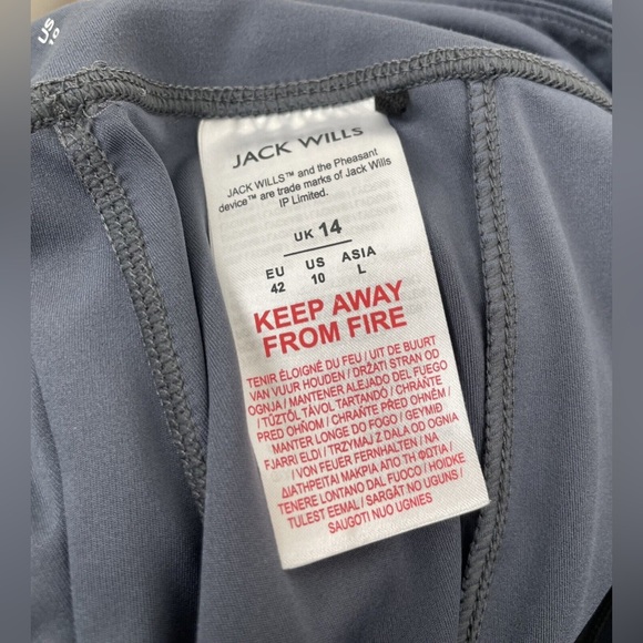 Jack Wills Active Leggings Gym Pants Side Stripe UK 14 Grey Ankle Length - Picture 5 of 7